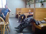 Crashed out in the cafe